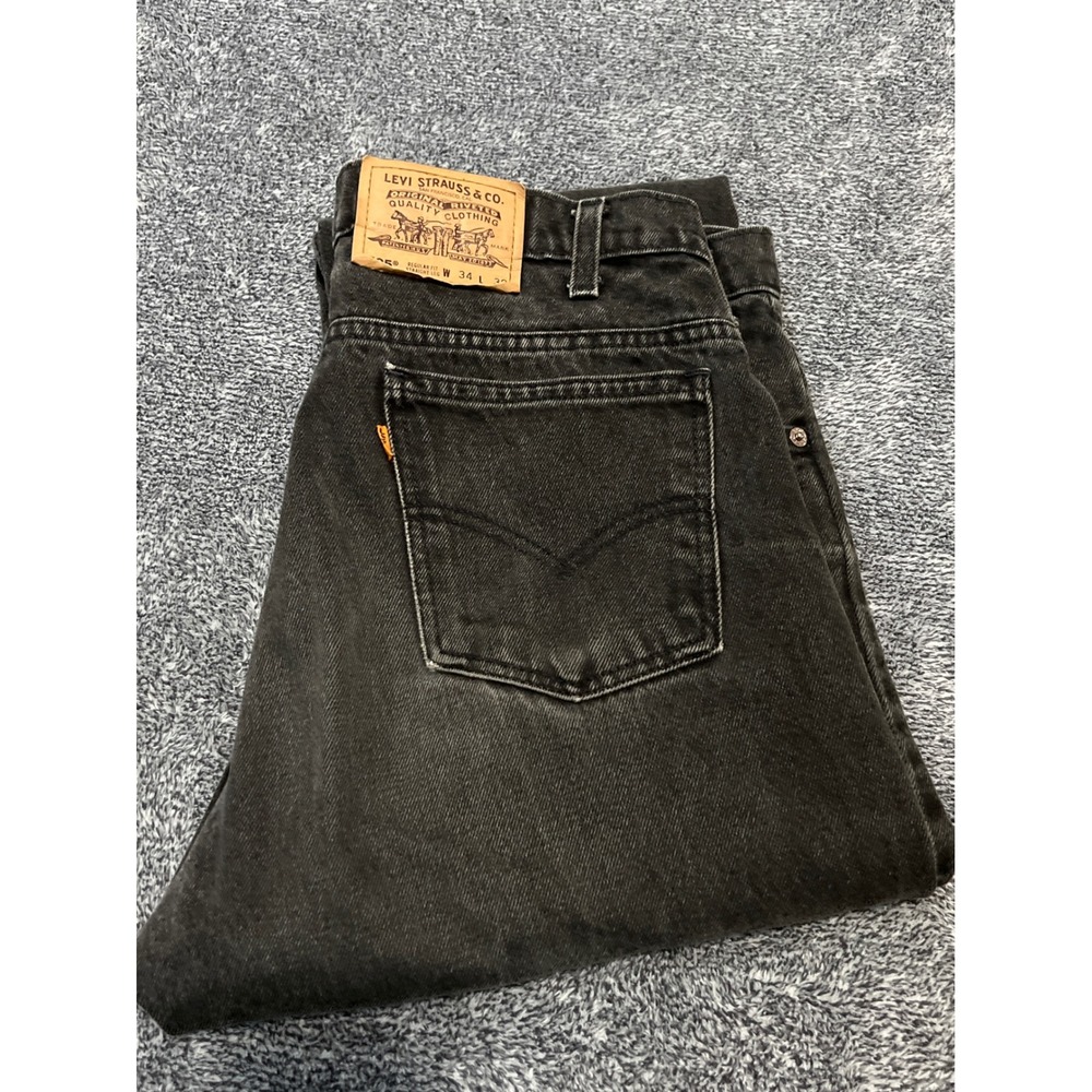 Levis Vintage505 RegularFit Straigh Leg Jeans Mens 34x32 Faded Black100% Cotton - Picture 15 of 15